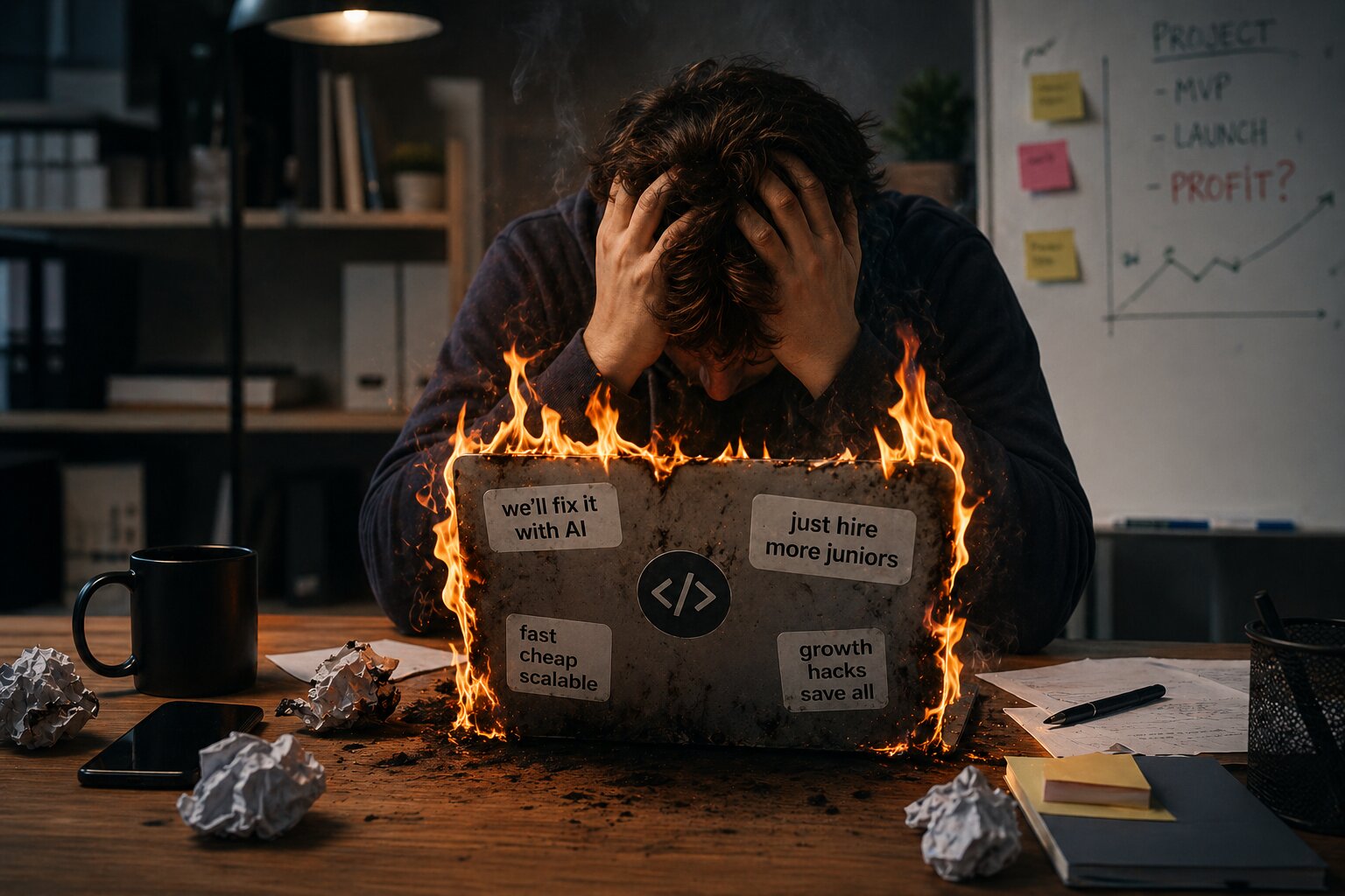 Три мифа, на которых горит dev-бизнес: почему армия джунов и магия ИИ не спасут ваш проект