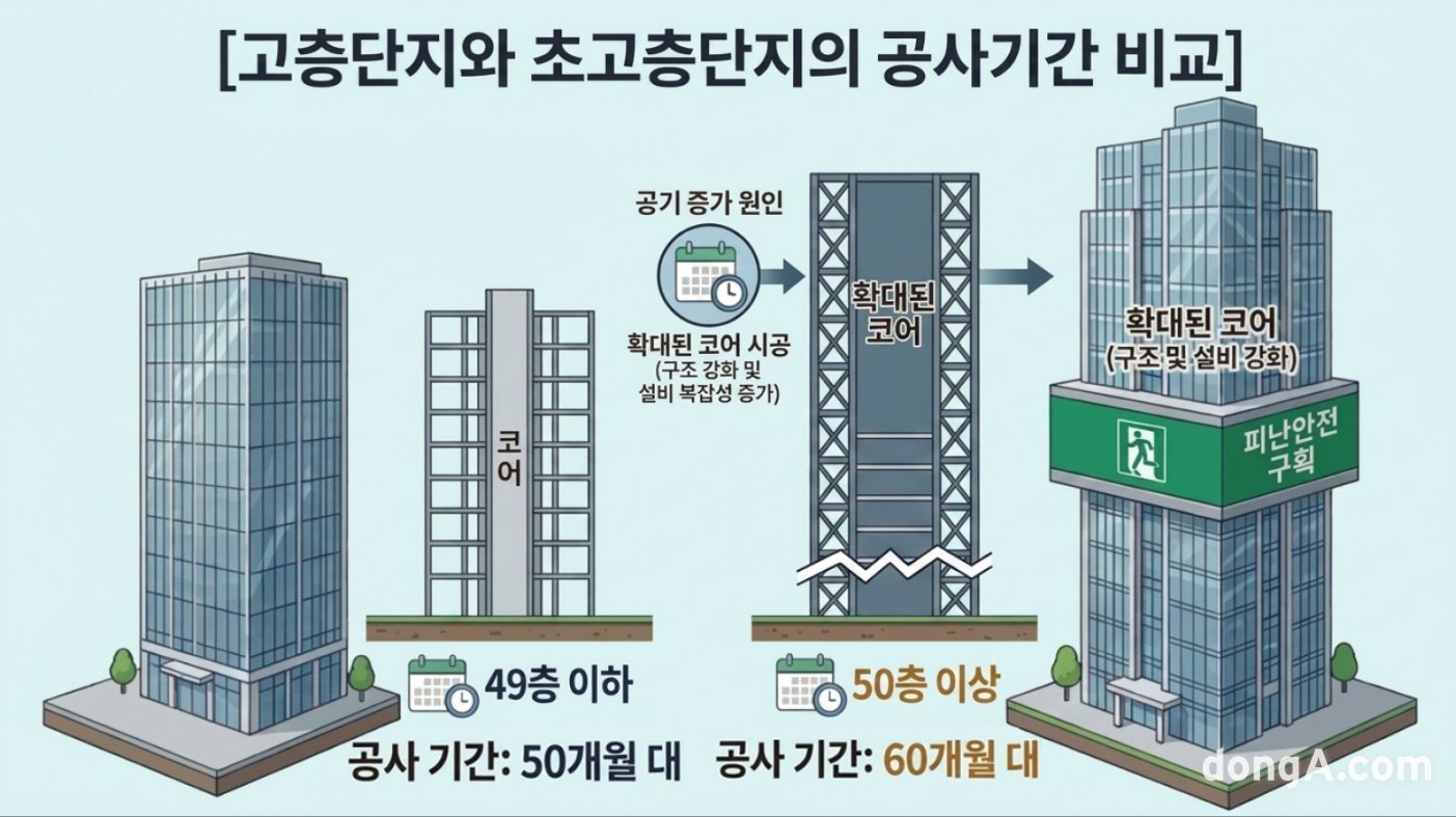 안전·품질 직결되는 공사기간… 층수 높아지는데 공사기간 그대로면 “사고·하자 위험 우려”