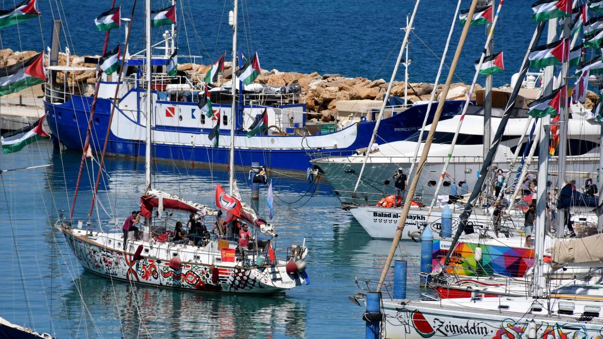 La Flotilla Global Sumud zarpa desde Sicilia con 56 embarcaciones rumbo a Gaza