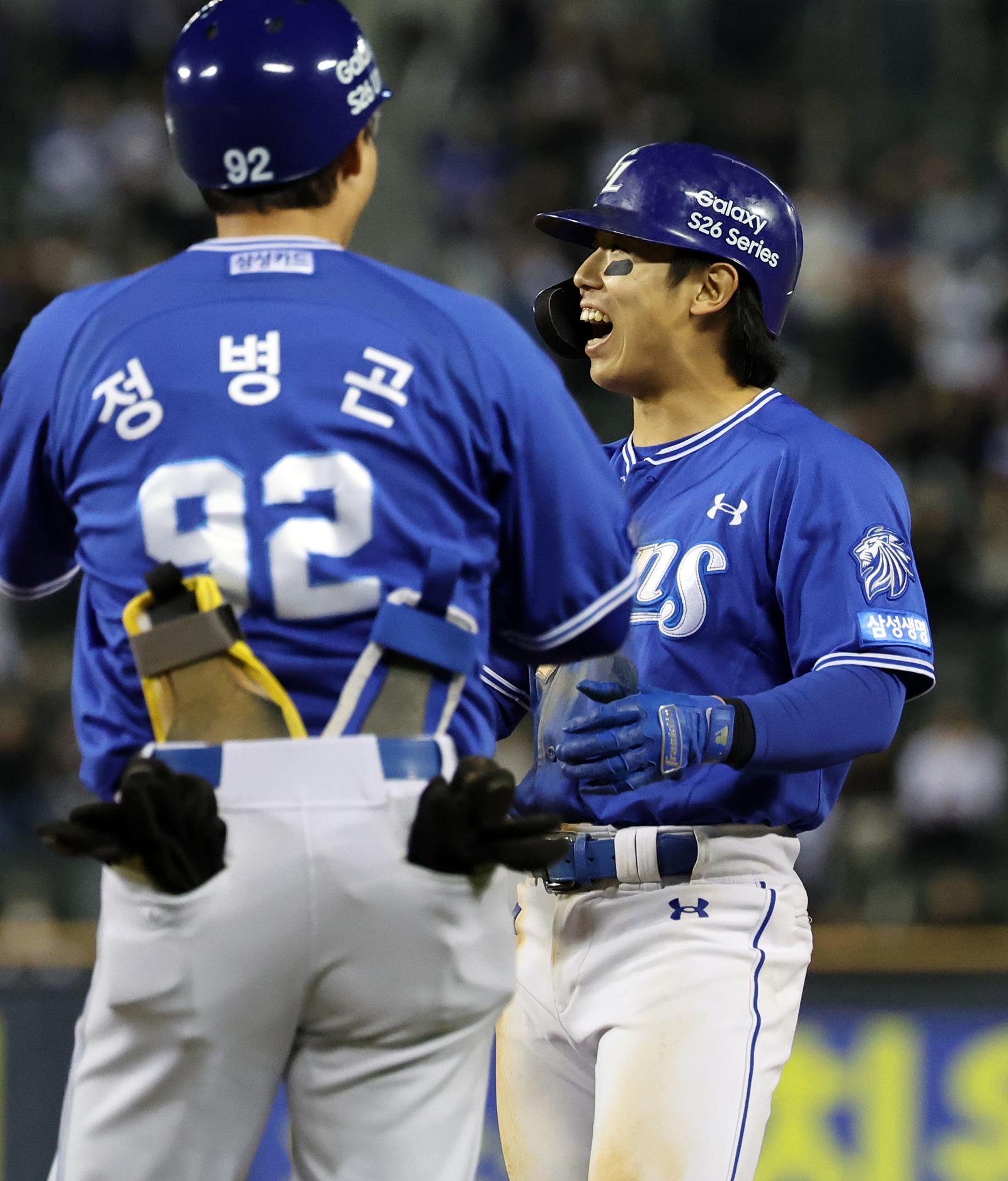 돌아온 김성윤과 함께 삼성 7연패 끝…두산에 1점차 승리[어제의 프로야구]