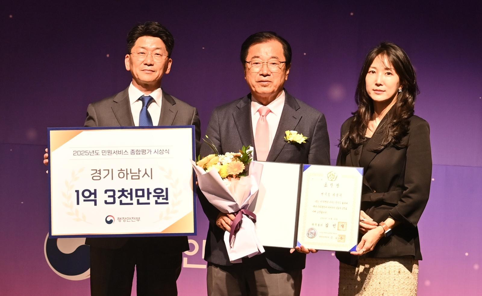 하남시, 민원서비스 평가 5년 연속 ‘최우수’…기초지자체 전국 1위