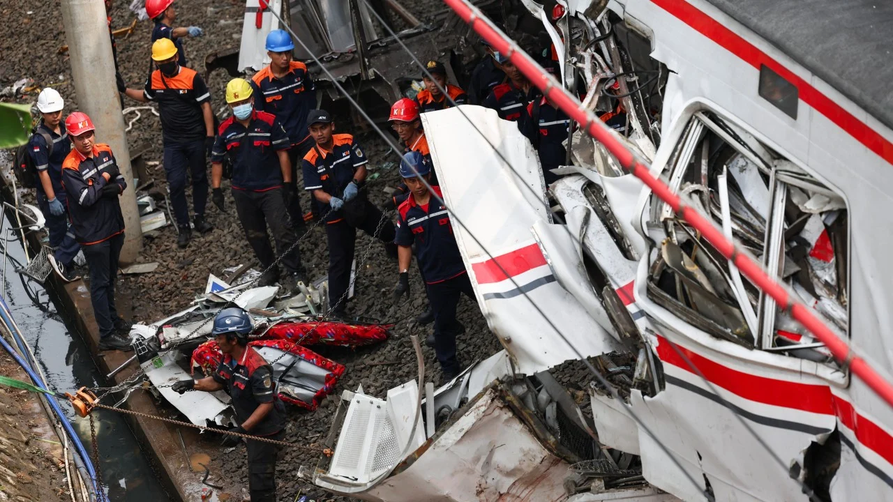 Survivors describe chaos, blood and twisted metal after Indonesia train crash kills 15