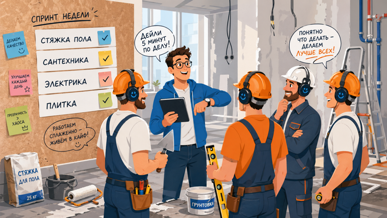 Ремонт в квартире как IT-проект: Scrum, спринты и ежедневные митапы с бригадой