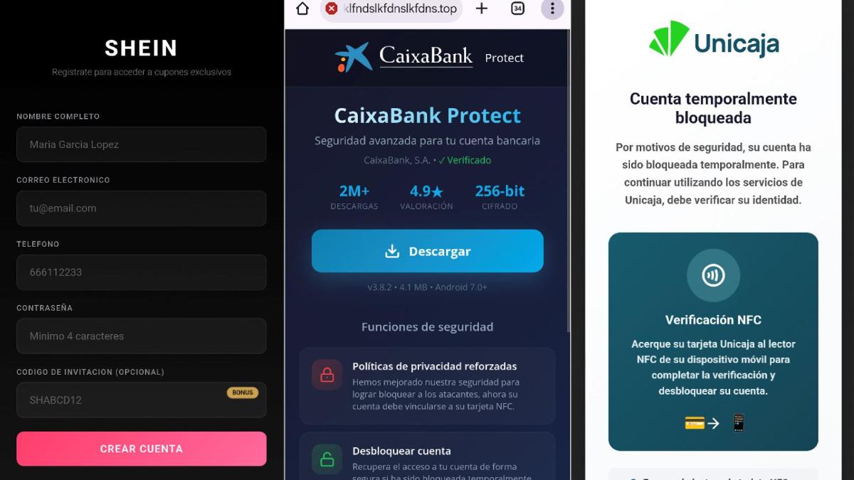 Una estafa usa el NFC del móvil para robar datos bancarios de Santander, CaixaBank y Unicaja