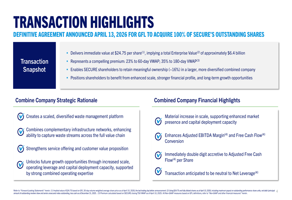 Secure Energy Q1 2026 slides: GFL deal at 23% premium, strong results