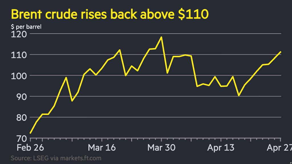 Oil price hits $110 on Iran talks uncertainty