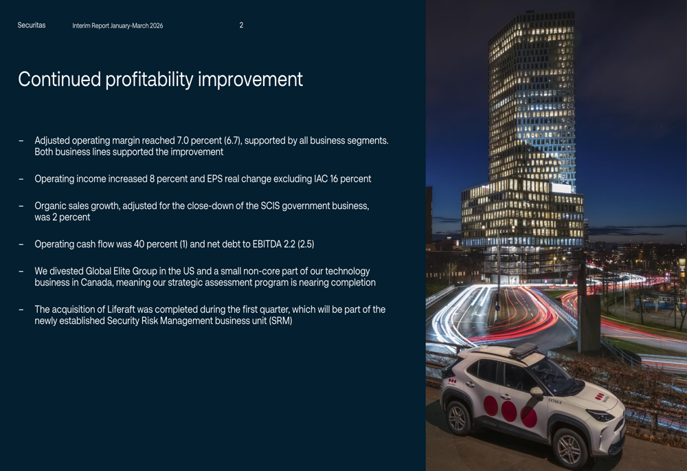 Securitas Q1 2026 slides: margin gains overshadowed by growth concerns