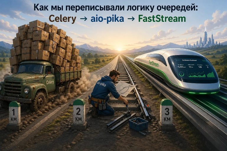 Как мы переписывали логику очередей: Celery => aio-pika => FastStream