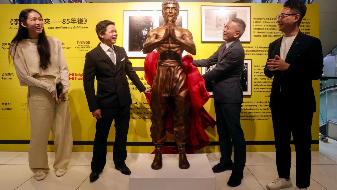 Hong Kong marks 85th anniversary of Bruce Lee’s arrival with statue and exhibition