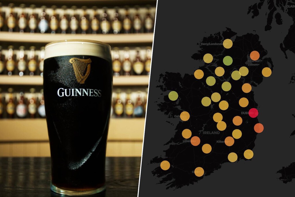 Se cansó de pagar 8 euros por una pinta y ha creado el 'Google Maps' para encontrar la Guinness más barata en Irlanda