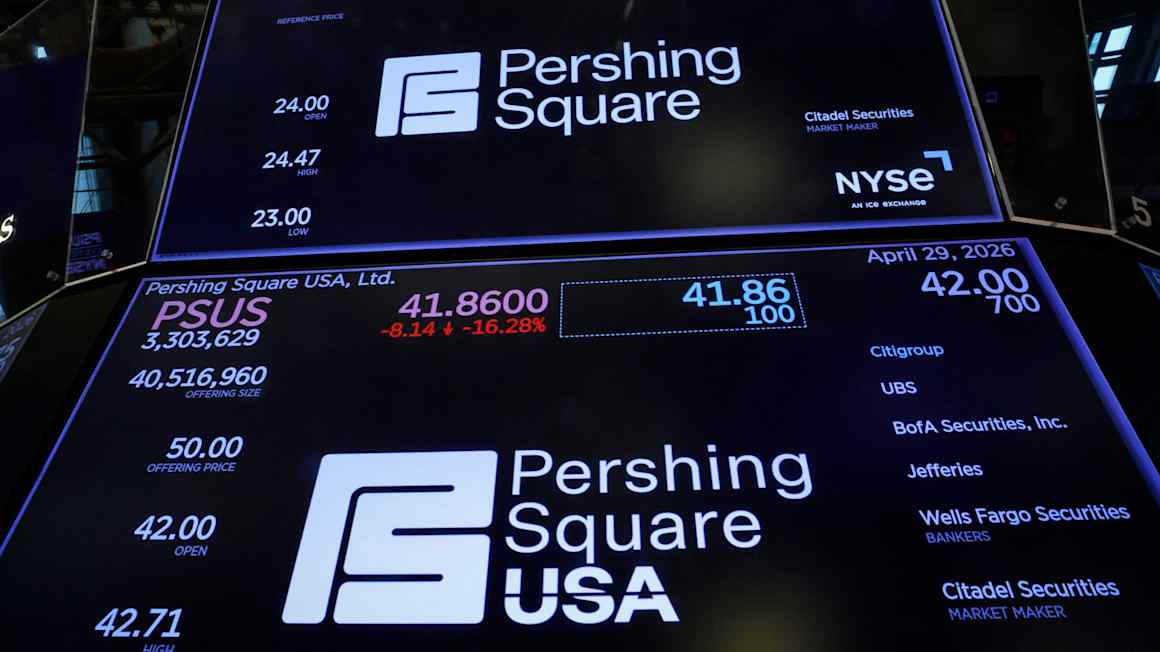 Bill Ackman’s Pershing Square USA slides on Wall Street debut