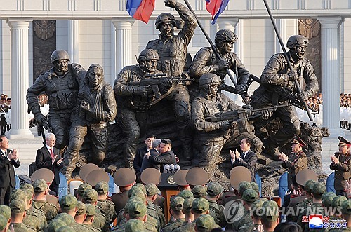 (LEAD) N. Korea opens memorial honoring own troops killed in Russia's war with Ukraine