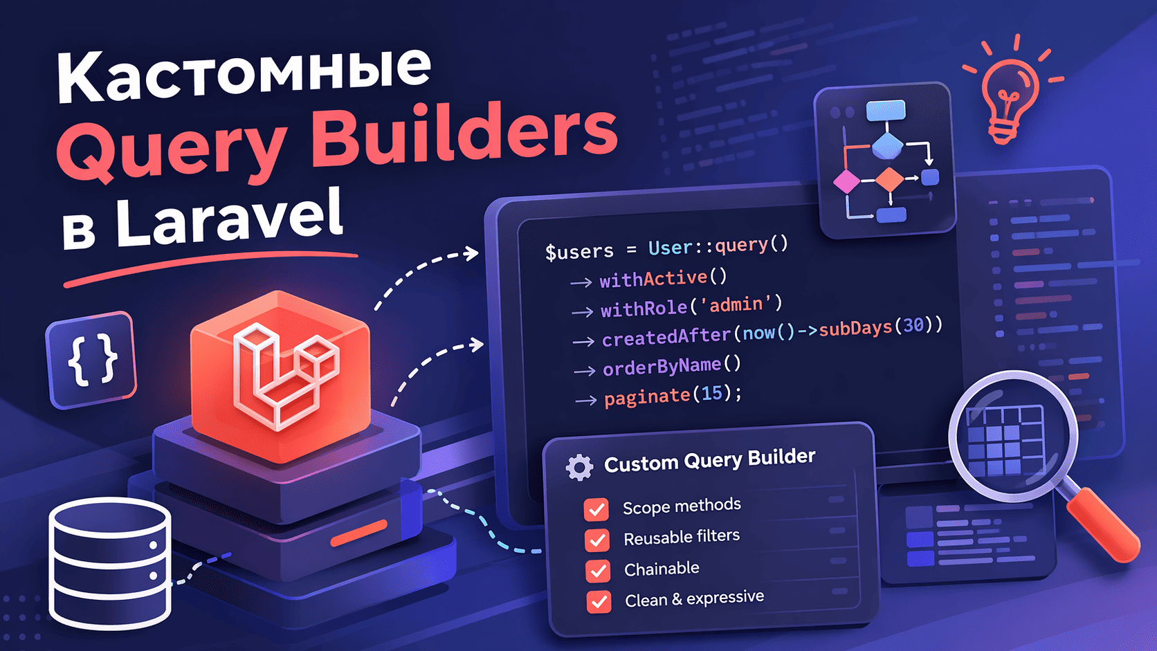 Как навести порядок в запросах Laravel с помощью кастомных Query Builders
