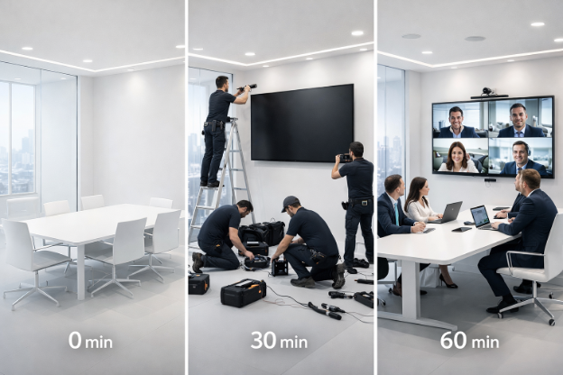 Оснащение офиса мультимедиа за час