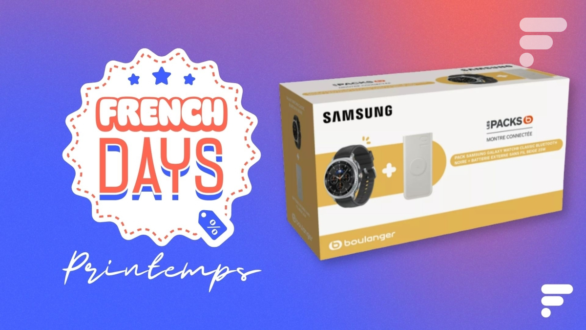 Pour les French Days 2026, le pack avec une Samsung Galaxy Watch 8 Classic et une batterie externe 10 000 mAh est bradé à -130 €